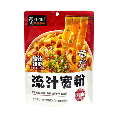 MXX Red Spicy Oil Wide Noodles 莫小仙-紅油流汁寛粉 | Matthew's Foods Online