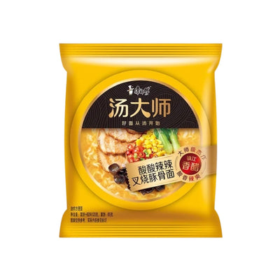 MASTER KONG Sour Spicy Pork Bone Flavour Instant Noodle 康師傅-湯大師酸酸辣辣叉燒豚骨麵