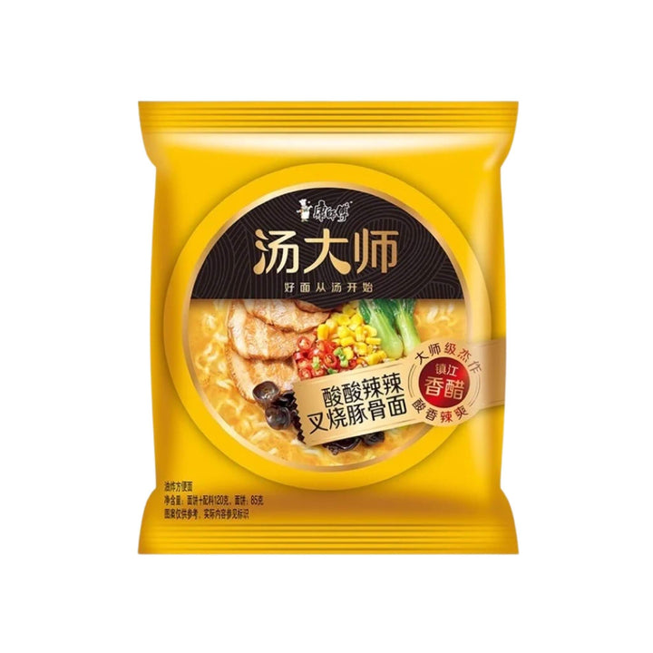 MASTER KONG Sour Spicy Pork Bone Flavour Instant Noodle 康師傅-湯大師酸酸辣辣叉燒豚骨麵