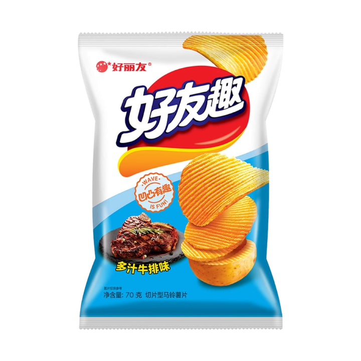 ORION Juicy Steak Flavour Potato Chips 好麗友-多汁牛排味趣波浪薯片 | Matthew&