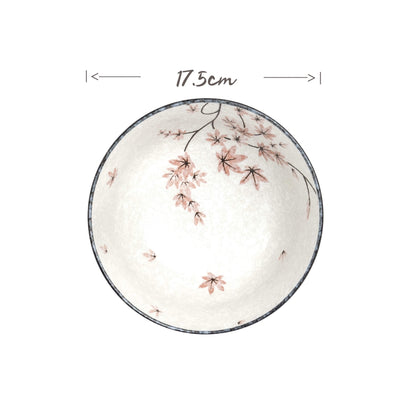 EDO Japanese Maple Leaf Pattern Flat Bowl | Matthew's Foods Online