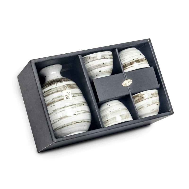 EDO Stripe Pattern 5-Pieces Sake Set | Matthew&