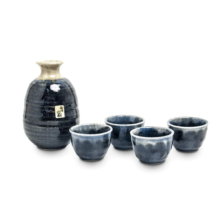 EDO Blue Glaze 5-Pieces Sake Set | Matthew&