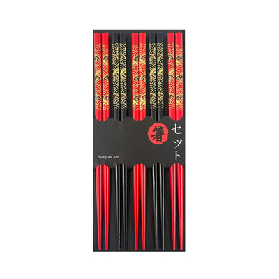 Japanese Red & Black Chopsticks Set | Matthew's Foods Online
