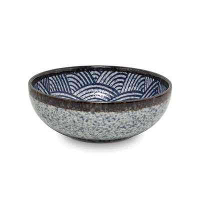 EDO Japanese Wave Pattern Flat Bowl | Matthew's Foods Online