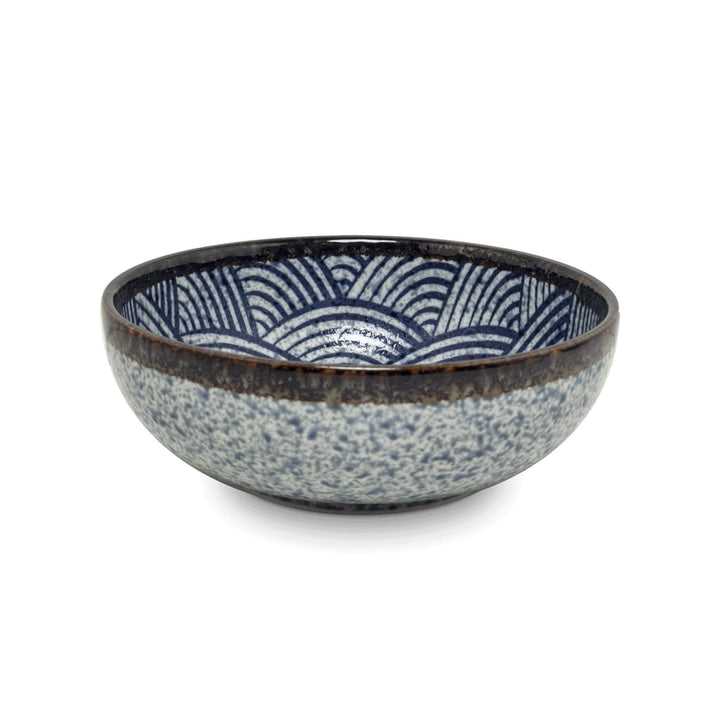 EDO Japanese Wave Pattern Flat Bowl | Matthew&