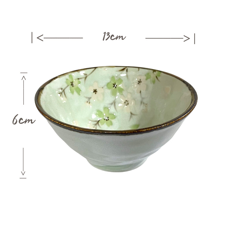 Japanese Green Cosmo Floral Pattern Bowl | Matthew&