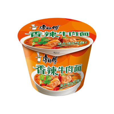 MASTER KONG Hot Beef Flavour Instant Bowl Noodle Soup (康師傅 即食碗麵) | Matthew's Foods Online Oriental Supermarket