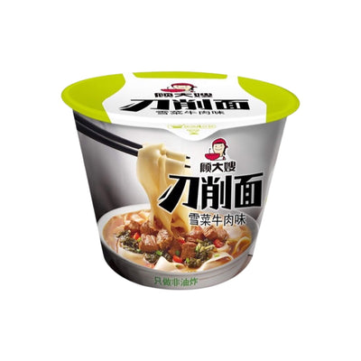 GU DA SAO Pickled Cabbage Beef Flavour Sliced Noodle Bowl 顧大嫂-刀削麵碗 | Matthew's Foods Online