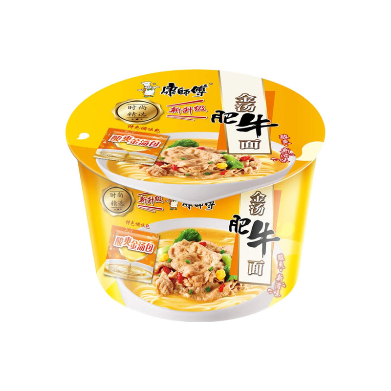 MASTER KONG Golden Stock Beef Bowl Noodle 康師傅-金湯肥牛碗麵 | Matthew&