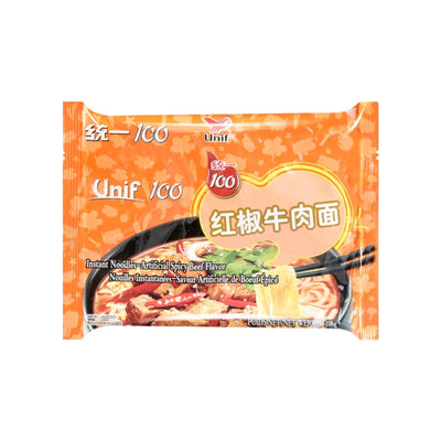 UNIF 100 Spicy Beef Flavour Instant Noodle 統一 紅椒牛肉麵 | Matthew's Foods