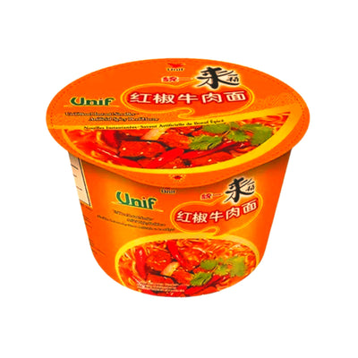 UNIF Spicy Beef Flavour Instant Bowl Noodle 統一紅椒牛肉碗麵 | Matthew's Foods