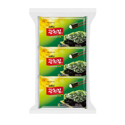 KWANGCHEONKIM Jaerae Dosirak Seasoned Green Seaweed | Matthew's Foods