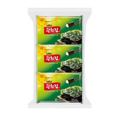 KWANGCHEONKIM Jaerae Dosirak Seasoned Green Seaweed | Matthew's Foods