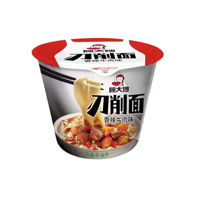 GU DA SAO Spicy Beef Flavour Sliced Noodle Bowl 顧大嫂-刀削麵碗 | Matthew's Foods Online
