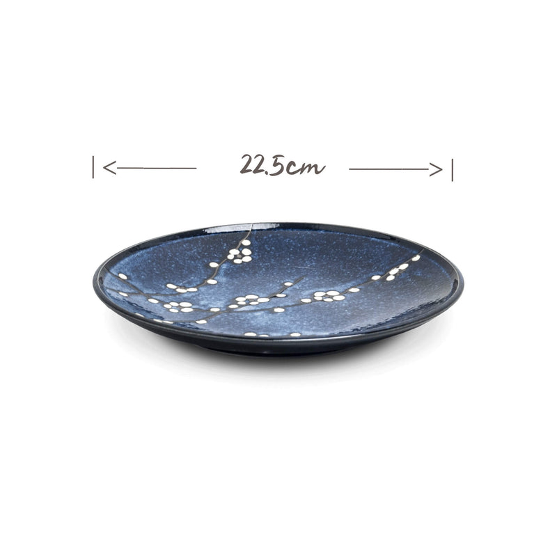 EDO Hana Blue Round Plate | Matthew&