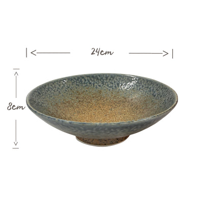 Japanese Rust Brown With Blue Flared Bowl | Matthew's Foods Online