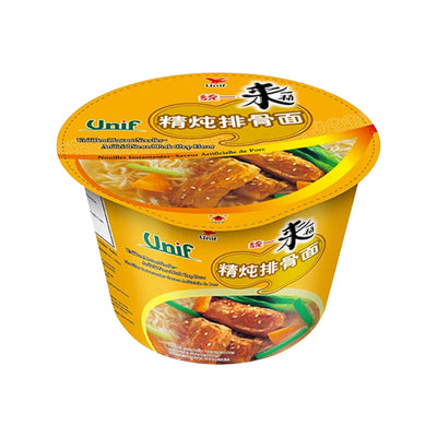 UNIF Stewed Pork Chop Flavour Instant Bowl Noodle 統一精燉排骨碗麵 | Matthew's Foods