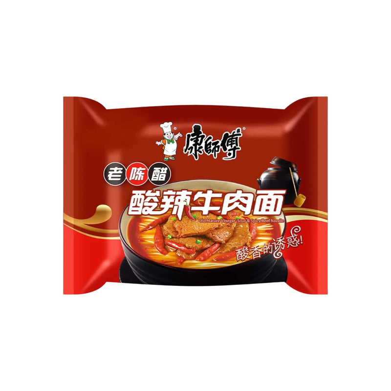 MASTER KONG Old Mature Vinegar Sour & Spicy Beef Noodle 康師傅-老陳醋酸辣牛肉麵