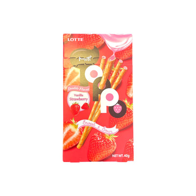 LOTTE Toppo Biscuit Sticks - Vanilla Strawberry | Matthew's Foods Online 